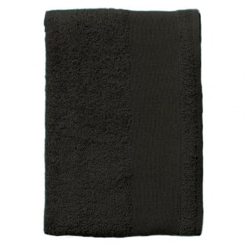 Полотенце махровое Island Medium, черное купить с нанесением логотипа оптом на заказ в интернет-магазине Санкт-Петербург