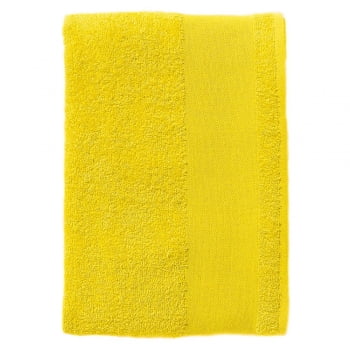 Полотенце махровое Island Medium, лимонно-желтое купить с нанесением логотипа оптом на заказ в интернет-магазине Санкт-Петербург