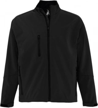 Куртка мужская на молнии RELAX 340, черная купить с нанесением логотипа оптом на заказ в интернет-магазине Санкт-Петербург