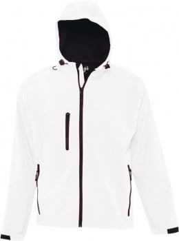 Куртка мужская с капюшоном Replay Men 340, белая купить с нанесением логотипа оптом на заказ в интернет-магазине Санкт-Петербург