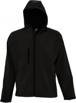 Куртка мужская с капюшоном Replay Men 340, черная купить с нанесением логотипа оптом на заказ в интернет-магазине Санкт-Петербург