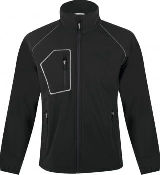 Куртка мужская софштелл RAPID MEN черная купить с нанесением логотипа оптом на заказ в интернет-магазине Санкт-Петербург