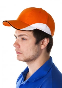 Бейсболка Unit Discovery, оранжевая с белым купить с нанесением логотипа оптом на заказ в интернет-магазине Санкт-Петербург