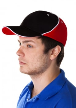 Бейсболка UNIT SMART, черная с красным купить с нанесением логотипа оптом на заказ в интернет-магазине Санкт-Петербург
