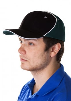 Бейсболка UNIT SMART, черная с зеленым купить с нанесением логотипа оптом на заказ в интернет-магазине Санкт-Петербург