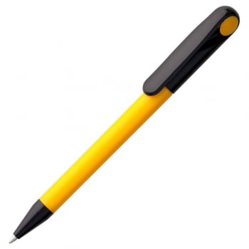 Ручка шариковая Prodir DS1 TPP, желтая с черным купить с нанесением логотипа оптом на заказ в интернет-магазине Санкт-Петербург