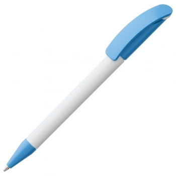 Ручка шариковая Prodir DS3 TPP Special, белая с голубым купить с нанесением логотипа оптом на заказ в интернет-магазине Санкт-Петербург