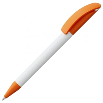 Ручка шариковая Prodir DS3 TPP Special, белая с оранжевым купить с нанесением логотипа оптом на заказ в интернет-магазине Санкт-Петербург
