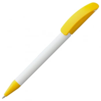 Ручка шариковая Prodir DS3 TPP Special, белая с желтым купить с нанесением логотипа оптом на заказ в интернет-магазине Санкт-Петербург