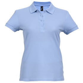 Рубашка поло женская PASSION 170, голубая купить с нанесением логотипа оптом на заказ в интернет-магазине Санкт-Петербург