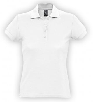Рубашка поло женская PASSION 170, белая купить с нанесением логотипа оптом на заказ в интернет-магазине Санкт-Петербург