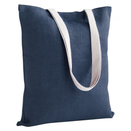 Холщовая сумка на плечо Juhu, синяя купить с нанесением логотипа оптом на заказ в интернет-магазине Санкт-Петербург