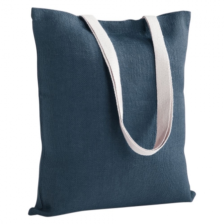Холщовая сумка на плечо Juhu, светло-синяя купить с нанесением логотипа оптом на заказ в интернет-магазине Санкт-Петербург