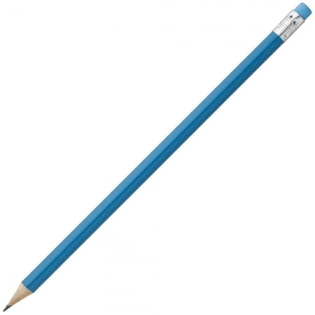 Карандаш простой Hand Friend с ластиком, голубой купить с нанесением логотипа оптом на заказ в интернет-магазине Санкт-Петербург