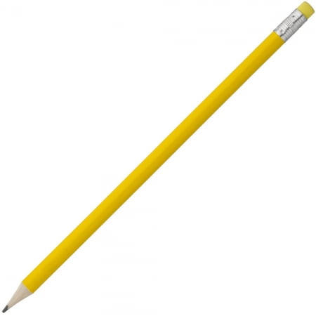 Карандаш простой Hand Friend с ластиком, желтый купить с нанесением логотипа оптом на заказ в интернет-магазине Санкт-Петербург