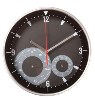 Часы настенные с термометром и гигрометром купить с нанесением логотипа оптом на заказ в интернет-магазине Санкт-Петербург