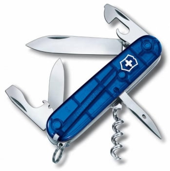 Офицерский нож SPARTAN 91, прозрачный синий купить с нанесением логотипа оптом на заказ в интернет-магазине Санкт-Петербург