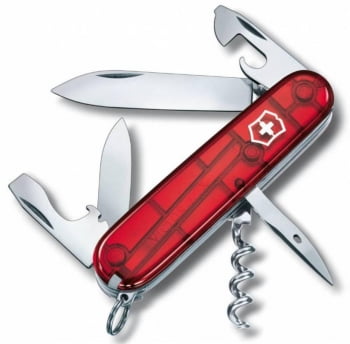 Офицерский нож SPARTAN 91, прозрачный красный купить с нанесением логотипа оптом на заказ в интернет-магазине Санкт-Петербург