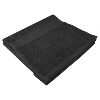 Полотенце махровое Large, черное купить с нанесением логотипа оптом на заказ в интернет-магазине Санкт-Петербург