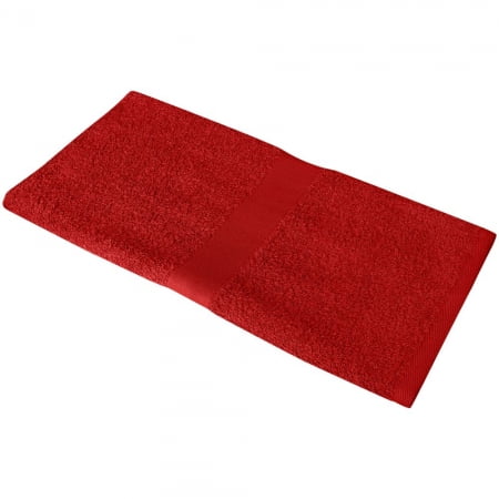 Полотенце Soft Me Medium, красное купить с нанесением логотипа оптом на заказ в интернет-магазине Санкт-Петербург