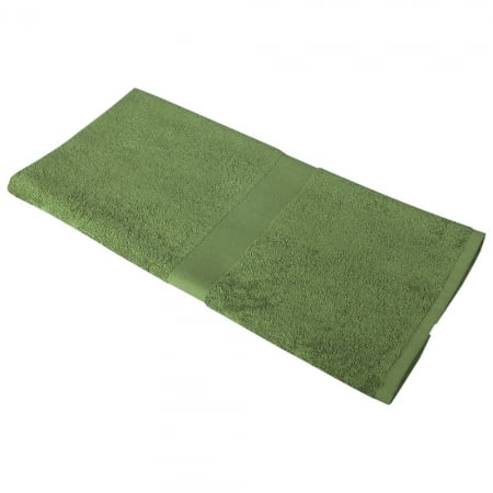 Полотенце Soft Me Medium, зеленое купить с нанесением логотипа оптом на заказ в интернет-магазине Санкт-Петербург