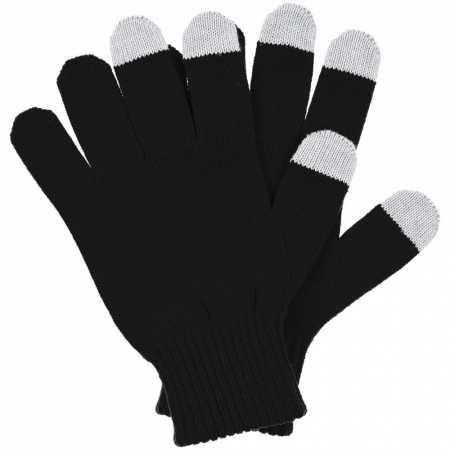 Перчатки сенсорные Real Talk, черные купить с нанесением логотипа оптом на заказ в интернет-магазине Санкт-Петербург