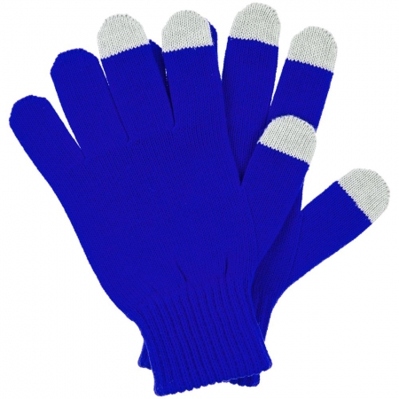 Перчатки сенсорные Real Talk, синие купить с нанесением логотипа оптом на заказ в интернет-магазине Санкт-Петербург