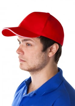 Бейсболка Unit Generic, красная с белым кантом купить с нанесением логотипа оптом на заказ в интернет-магазине Санкт-Петербург