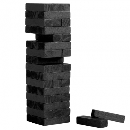 Игра «Деревянная башня мини», черная купить с нанесением логотипа оптом на заказ в интернет-магазине Санкт-Петербург
