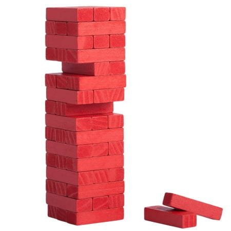 Игра «Деревянная башня мини», красная купить с нанесением логотипа оптом на заказ в интернет-магазине Санкт-Петербург