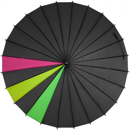 Зонт-трость «Спектр», черный неон купить с нанесением логотипа оптом на заказ в интернет-магазине Санкт-Петербург