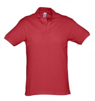 Рубашка поло мужская SPIRIT 240, красная купить с нанесением логотипа оптом на заказ в интернет-магазине Санкт-Петербург
