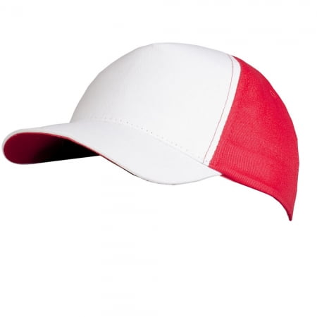 Бейсболка Unit Pro, белая с красным купить с нанесением логотипа оптом на заказ в интернет-магазине Санкт-Петербург