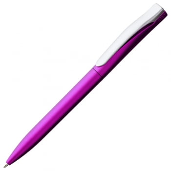 Ручка шариковая Pin Silver, розовая купить с нанесением логотипа оптом на заказ в интернет-магазине Санкт-Петербург