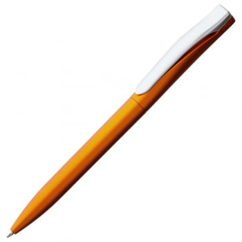 Ручка шариковая Pin Silver, оранжевая купить с нанесением логотипа оптом на заказ в интернет-магазине Санкт-Петербург