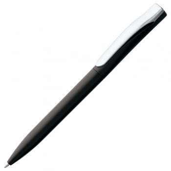 Ручка шариковая Pin Silver, черная купить с нанесением логотипа оптом на заказ в интернет-магазине Санкт-Петербург