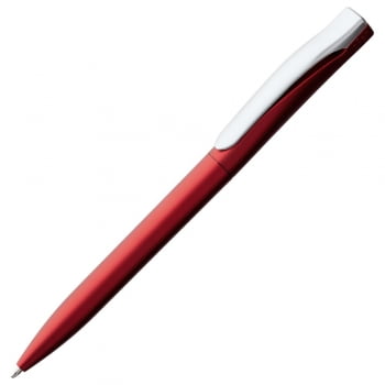 Ручка шариковая Pin Silver, красная купить с нанесением логотипа оптом на заказ в интернет-магазине Санкт-Петербург