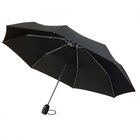 Зонт складной Comfort, черный купить с нанесением логотипа оптом на заказ в интернет-магазине Санкт-Петербург