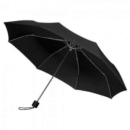 Зонт складной Light, черный купить с нанесением логотипа оптом на заказ в интернет-магазине Санкт-Петербург