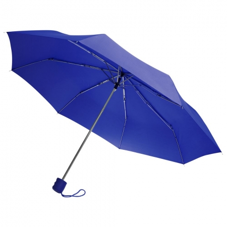Зонт складной Basic, синий купить с нанесением логотипа оптом на заказ в интернет-магазине Санкт-Петербург