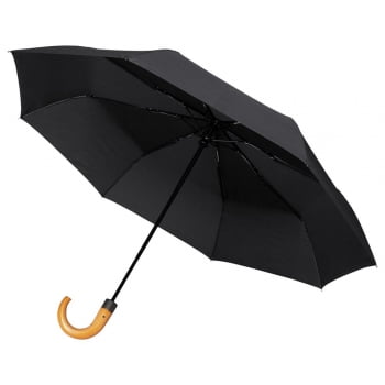 Зонт складной Unit Classic, черный купить с нанесением логотипа оптом на заказ в интернет-магазине Санкт-Петербург