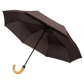 Зонт складной Unit Classic, коричневый купить с нанесением логотипа оптом на заказ в интернет-магазине Санкт-Петербург