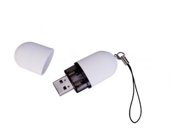 Флешка «Капсула», белая, 8 Гб с нанесением логотипа купить оптом в интернет-магазине Санкт-Петербург