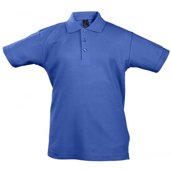 Рубашка поло детская Summer II Kids 170, ярко-синяя купить с нанесением логотипа оптом на заказ в интернет-магазине Санкт-Петербург