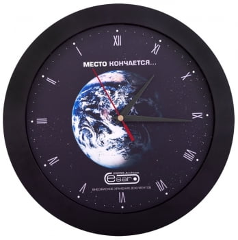 Часы настенные Vivid large, черные купить с нанесением логотипа оптом на заказ в интернет-магазине Санкт-Петербург