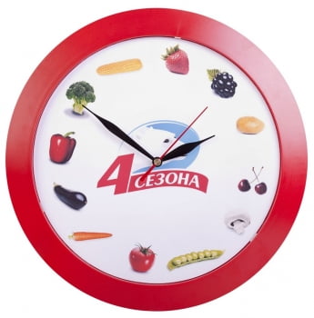 Часы настенные Vivid large, красные купить с нанесением логотипа оптом на заказ в интернет-магазине Санкт-Петербург