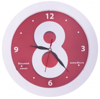 Часы настенные Vivid large, белые купить с нанесением логотипа оптом на заказ в интернет-магазине Санкт-Петербург