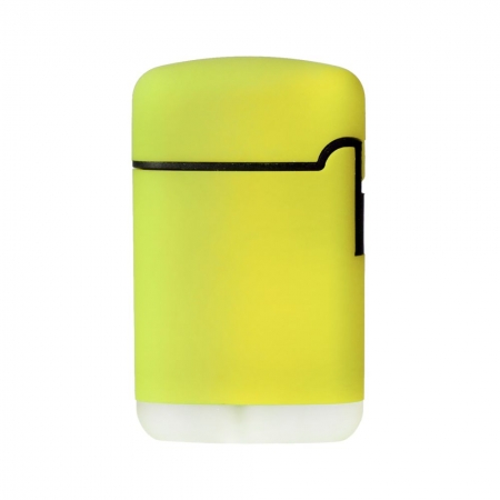 Зажигалка Zenga, турбо, многоразовая, желтая купить с нанесением логотипа оптом на заказ в интернет-магазине Санкт-Петербург