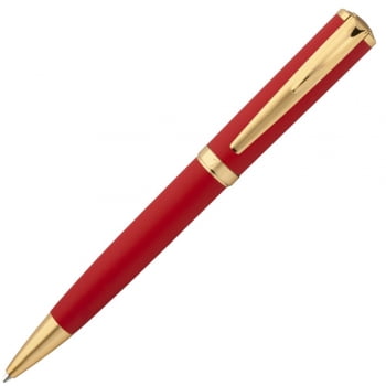 Ручка шариковая Forza, красная с золотистым купить с нанесением логотипа оптом на заказ в интернет-магазине Санкт-Петербург