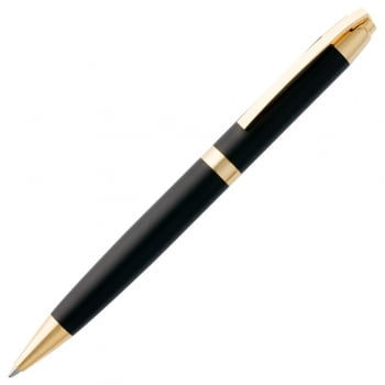 Ручка шариковая Razzo Gold, черная купить с нанесением логотипа оптом на заказ в интернет-магазине Санкт-Петербург